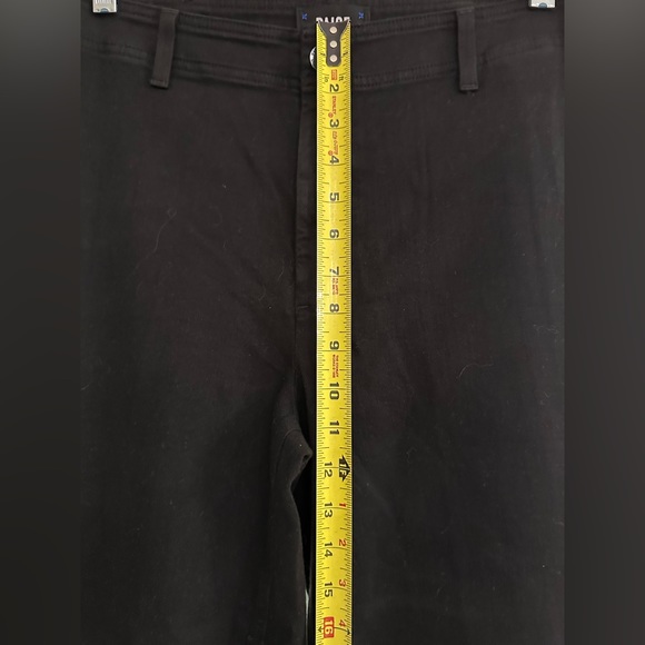 Paige Nellie Wide Leg Cropped Ankle Black Overdye Denim Jeans size 31 - Picture 13 of 15